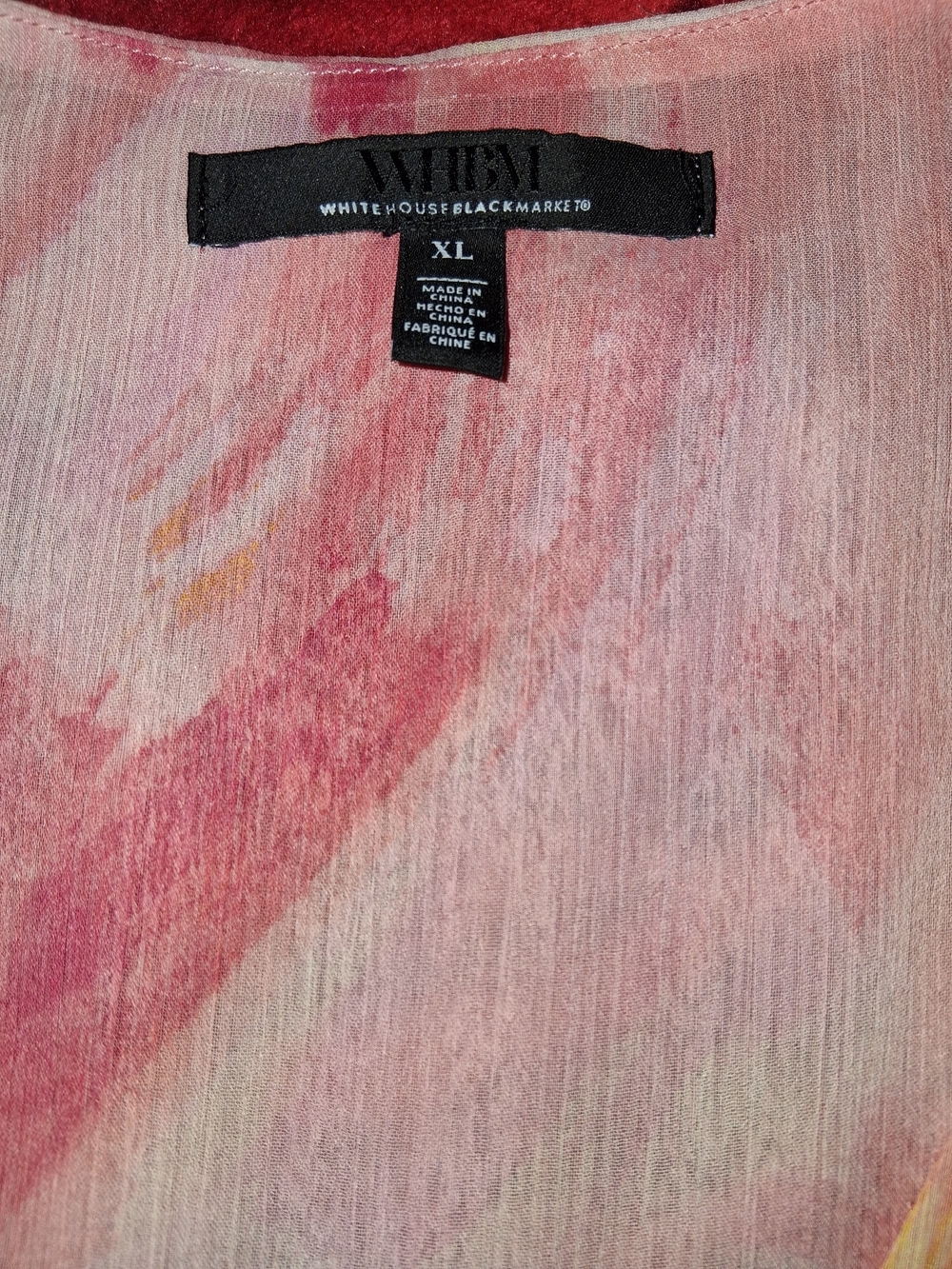White House Black Market Pink Watercolor Top
